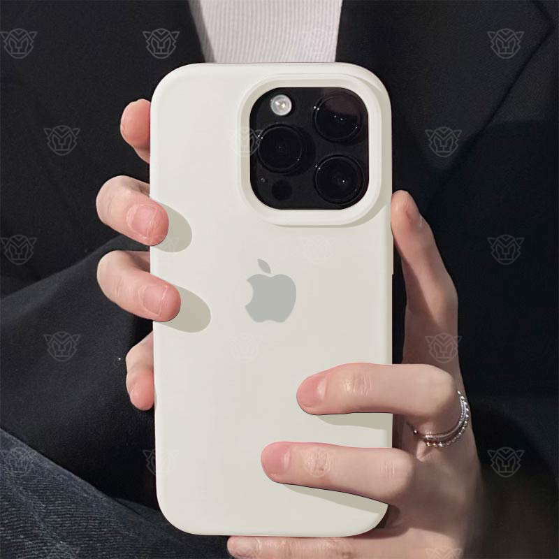 纯白色高级iPhone13ProMax液态硅胶苹果15手机壳14防摔12女款11软