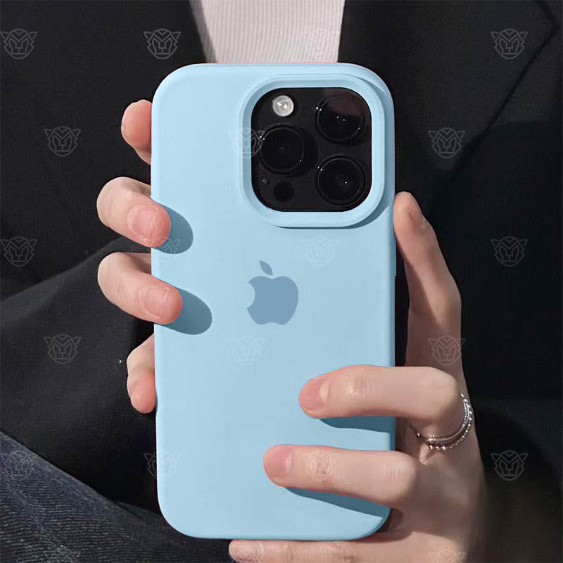 新天蓝高级iPhone13ProMax液态硅胶苹果15手机壳14防摔12女款11软