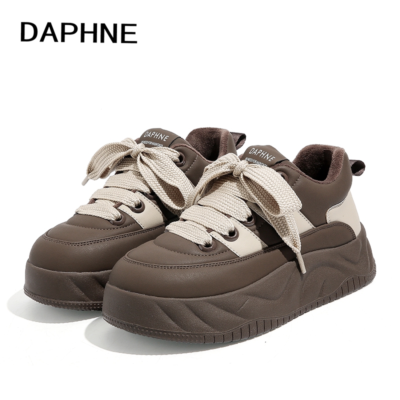Daphne/达芙妮女鞋单鞋百搭休闲鞋复古厚底系带运动鞋2952