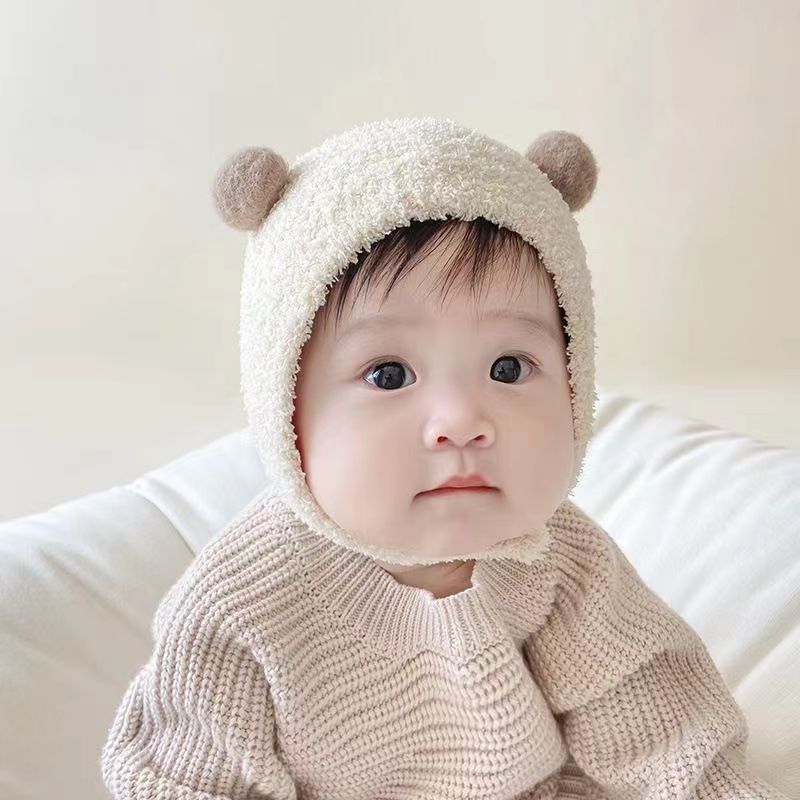 婴儿帽子秋冬超萌宝宝新生婴幼儿护耳保暖可爱男女针织绒帽包头