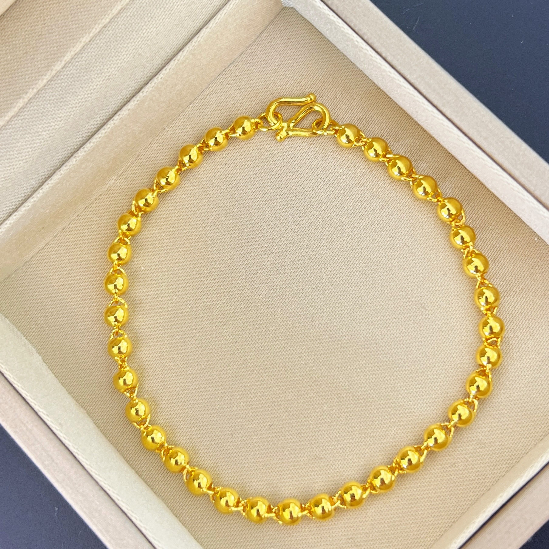 黄金手链足金999光珠手链