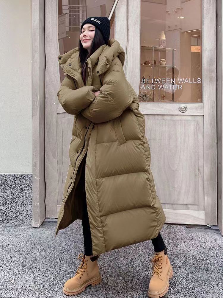 CxcvcK新款羽绒服2023冬季新款长款过膝羽绒服女韩版宽松大被子羽
