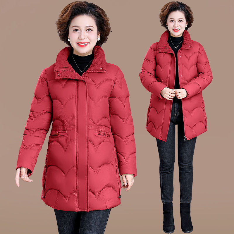雅鹿羽绒服妈妈羽绒服女2024新款中长款冬季白鸭绒中老年人洋气加