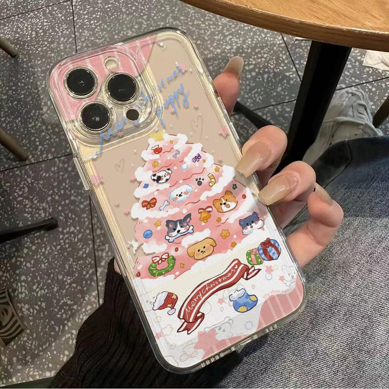 小狗圣诞树苹果15Pro/14promax/13/12手机壳iPhone11Pro防摔XR/XS