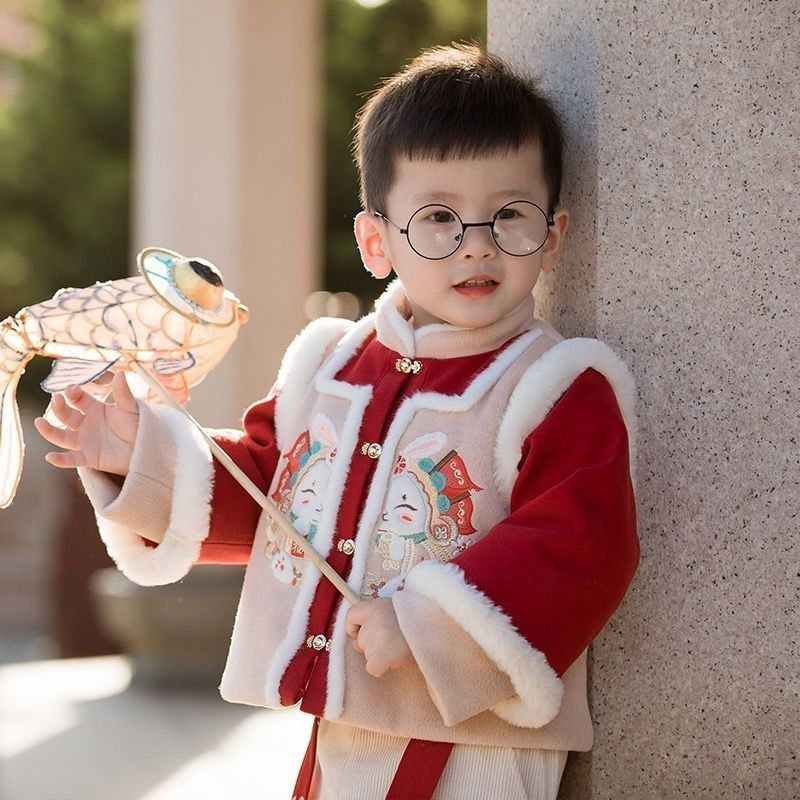 童装潮款Y童装潮款Y男童拜年服儿童古装汉服冬新款年衣服少爷服周