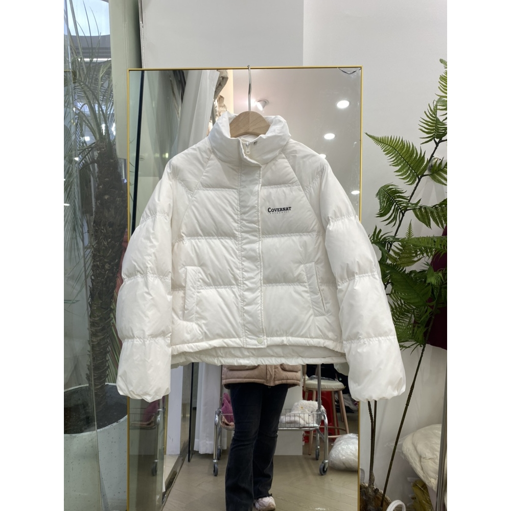 伊曼羽绒服女短款2023冬季新款韩版立领宽松小个子面包服学生加