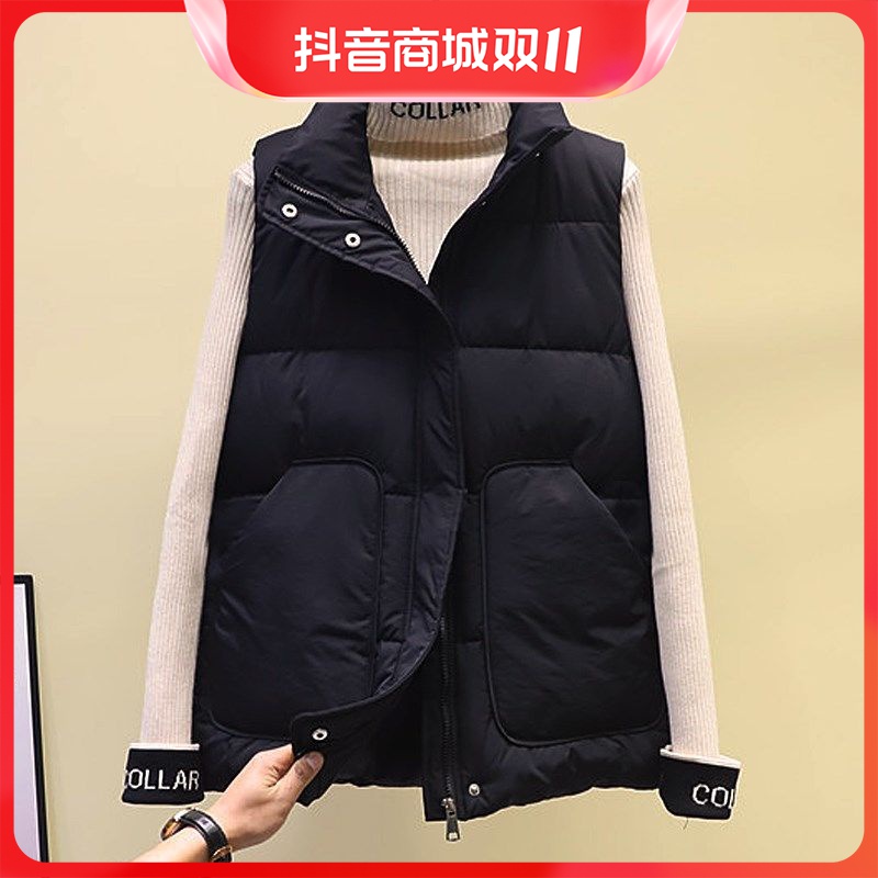 【80-200斤】百搭羽绒棉服马甲女秋冬新款宽松背心韩版坎肩