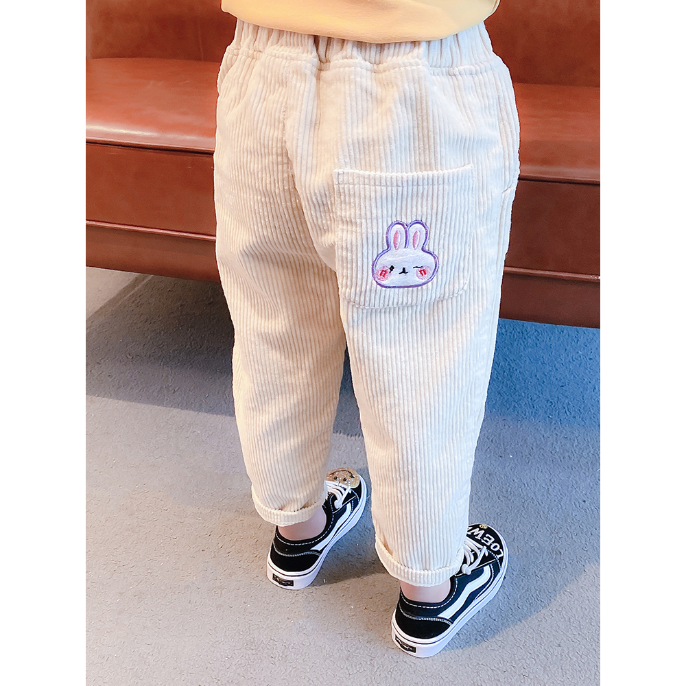 巴拉巴拉女童裤子2023春季新款儿童洋气灯芯绒裤女宝宝秋冬装时髦