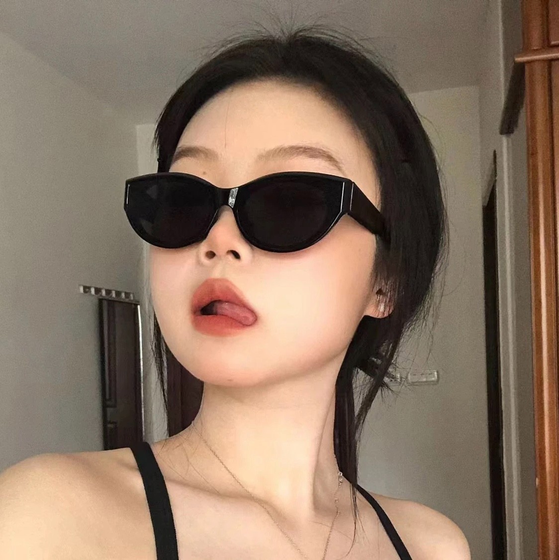 太阳镜网红辣妹时尚复古街拍防紫外线偏光防紫外线复古猫眼墨镜