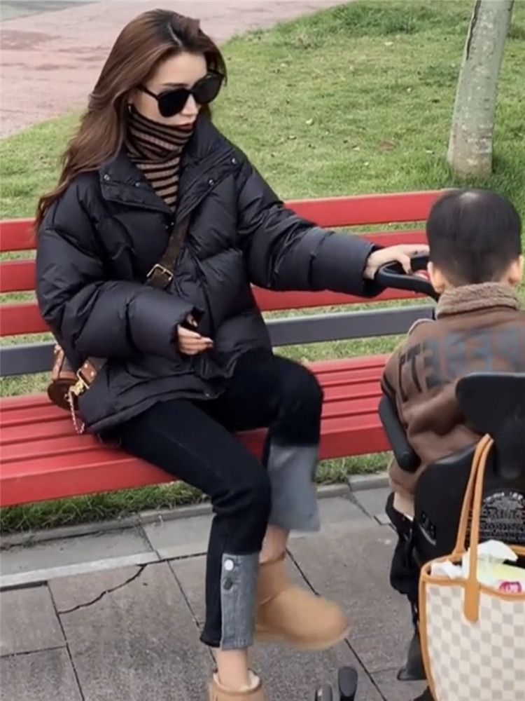 鸭鸭羽绒服羽绒服女冬短款2023年新款外套韩版羽绒服宽松羽绒服