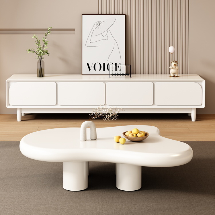 白色云朵茶几客厅家用小户型奶油风网红简约现代异形矮桌个性桌子
