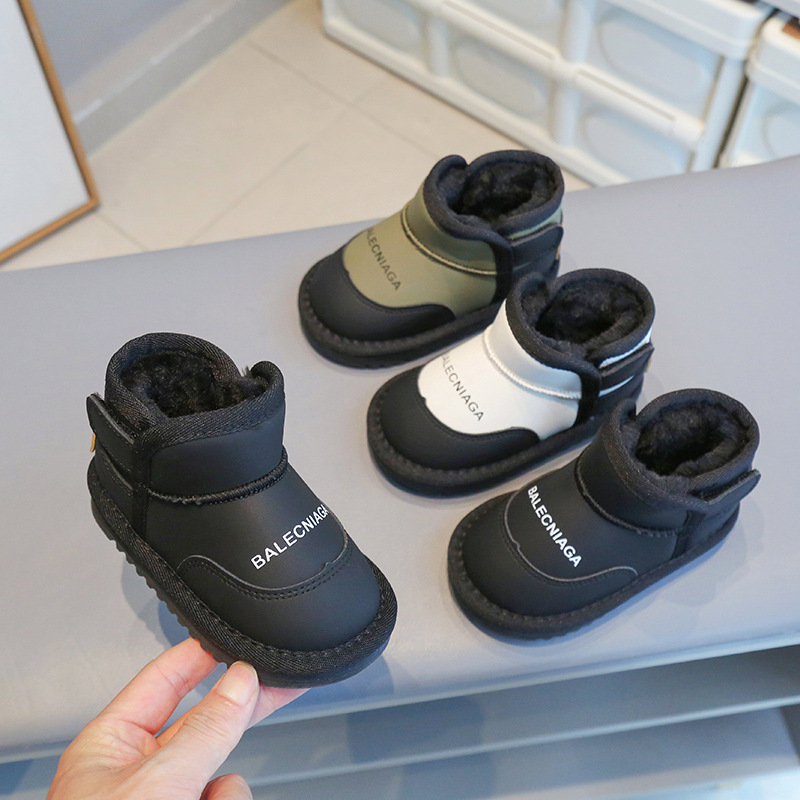 GUY女童雪地靴冬季儿童加厚加绒棉靴学步鞋男童鞋子保暖男宝宝棉