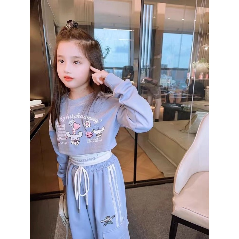 棉质儿童秋季套装库乐米美乐蒂玉桂狗图案真三件套装新款洋气女孩