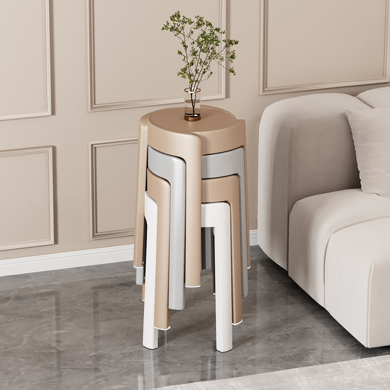 家用塑料凳子可叠放加厚风车凳大人结实家庭备用简易塑胶高圆板凳