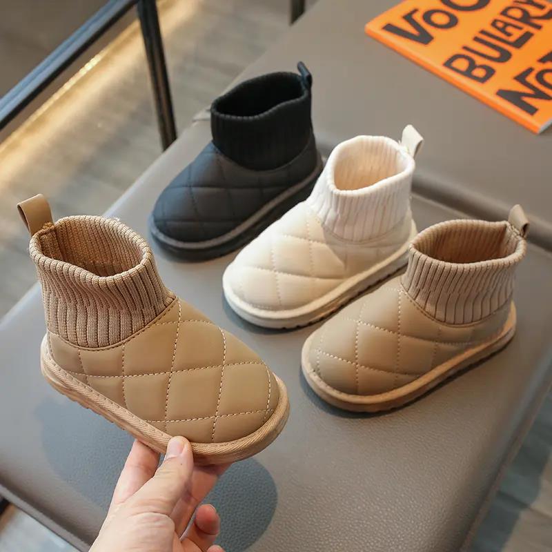 潮儿童小孩棉鞋女童宝宝鞋子加绒冬季雪地靴3-5岁加厚2023秋冬新