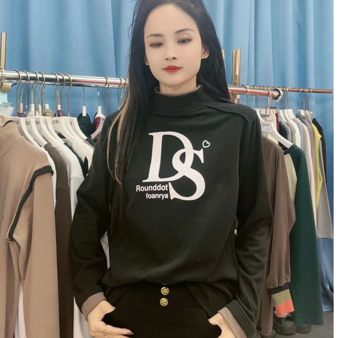 elebabon/芭波象DR0189-新款潮流双面德绒百搭休闲圆领女装加厚