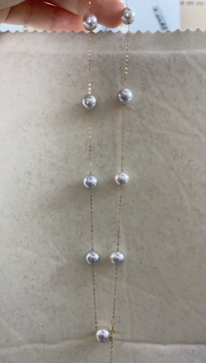 【闪购商品】海水珍珠项链18K金镶嵌真多麻