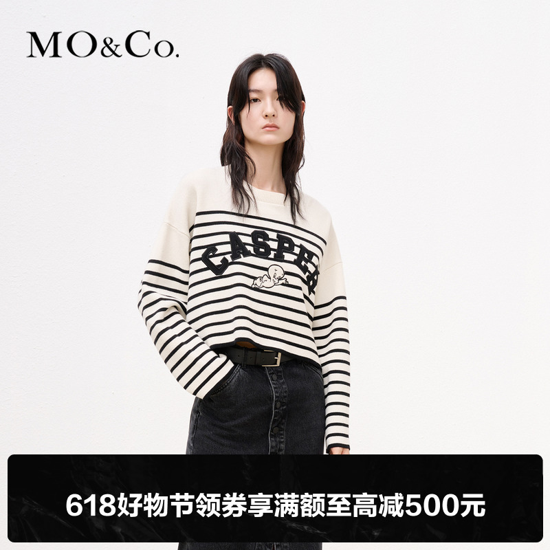 【防寒】MOCO冬季CASPER鬼马小精灵系列绵羊毛针织衫MBB4SWT047