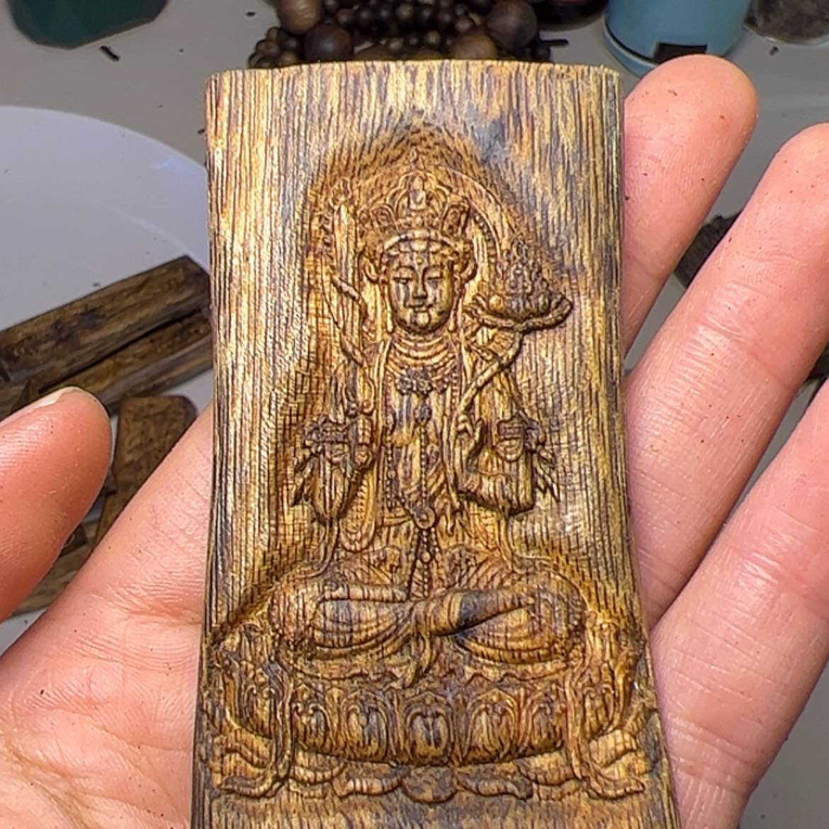 【闪购商品】沉香手把件牌牌块料13.6克