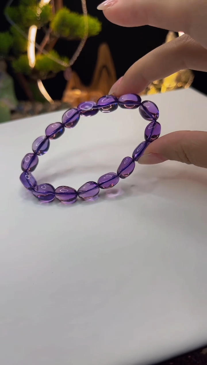 【闪购商品】水晶手串未镶嵌天然巴西紫水晶随形手串小