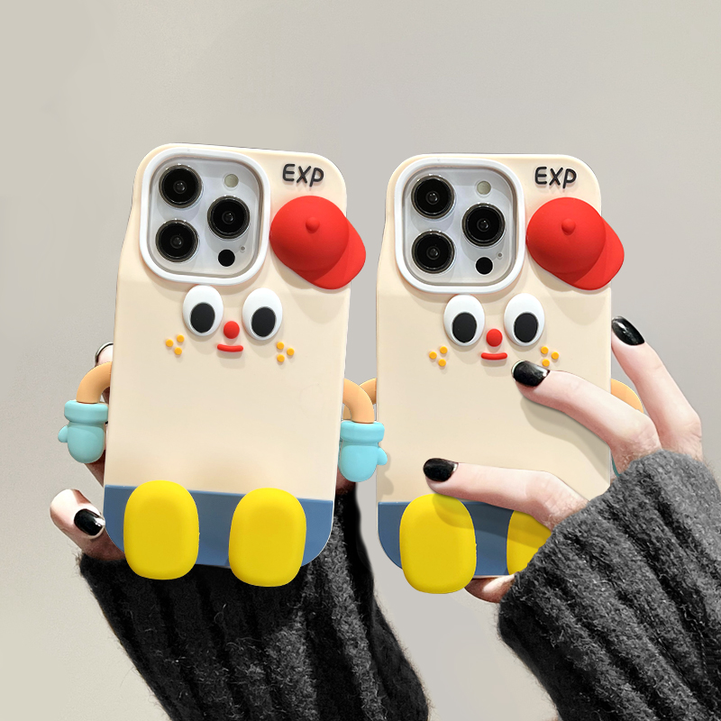 适用于苹果系列iPhone15卡通立体15pro硅胶14promax创意13手机壳
