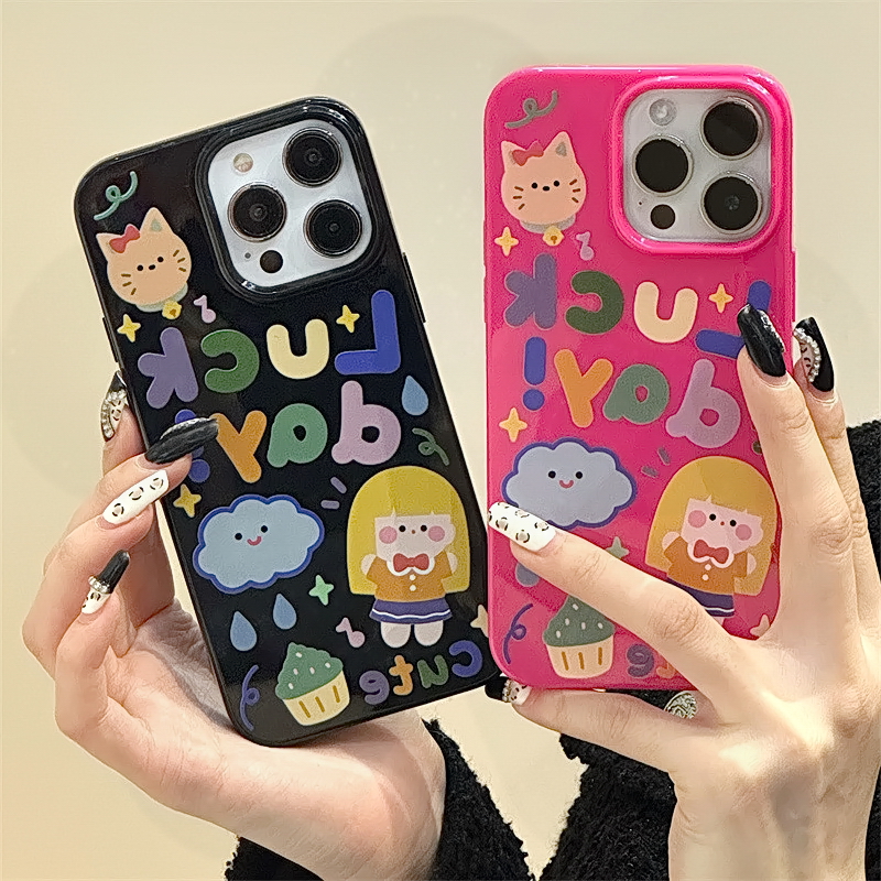 高颜值情侣苹果15手机壳iPhone14Promax个性网红13涂鸦12可爱防摔