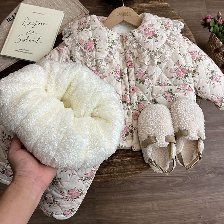 【清仓特价】儿童加绒加厚超厚家居服宝宝优质儿童睡衣套装女童冬