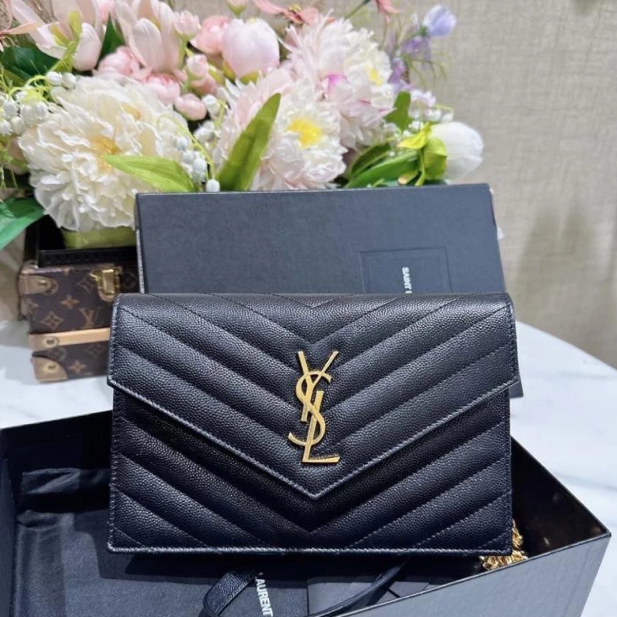 95新 YSL/圣罗兰 圣罗兰/黑色链条包/05006/姐妹花