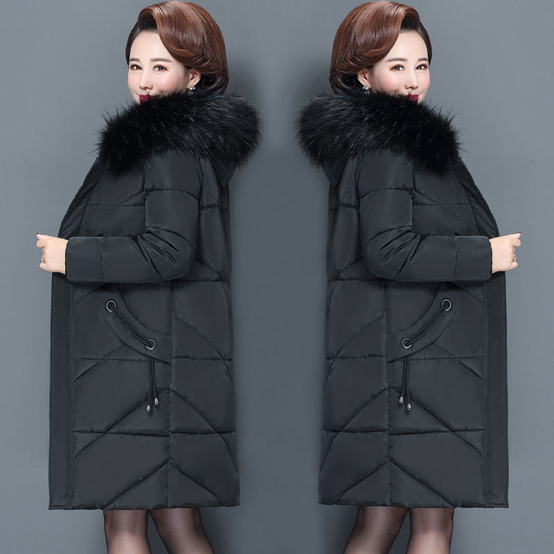 2023新款羽绒服斤加大码中老年衣女中长款新款妈妈装羽绒服中年袄