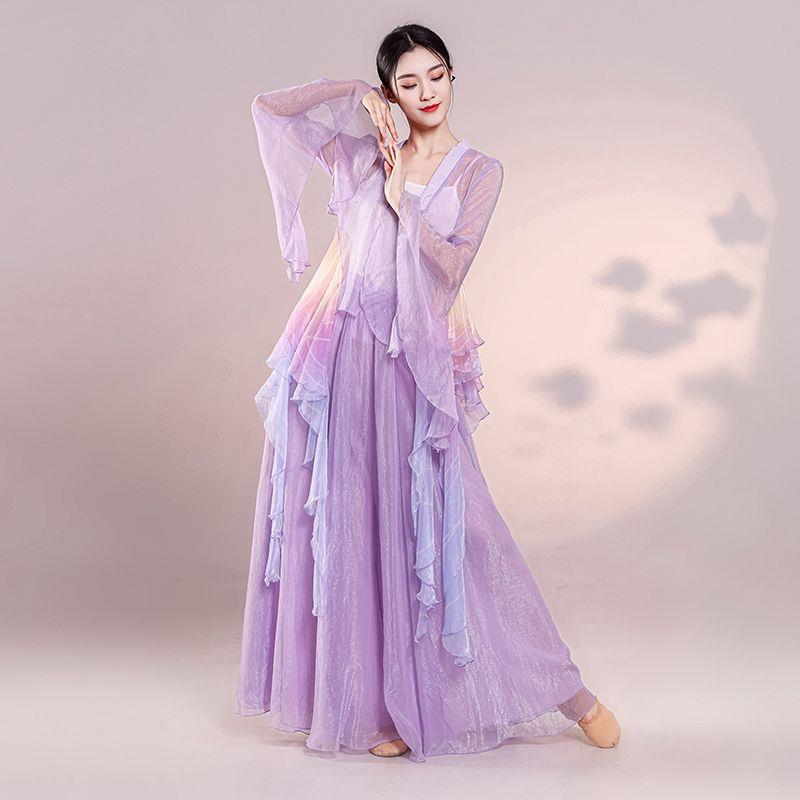 古典舞服身韵蝴蝶渐变雪纺纱衣女飘逸基训练功服中国舞舞蹈演出服