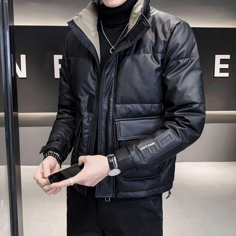 羽绒服男士2023年新款立领潮牌短款大码帅气冬装外套男冬季棉袄款