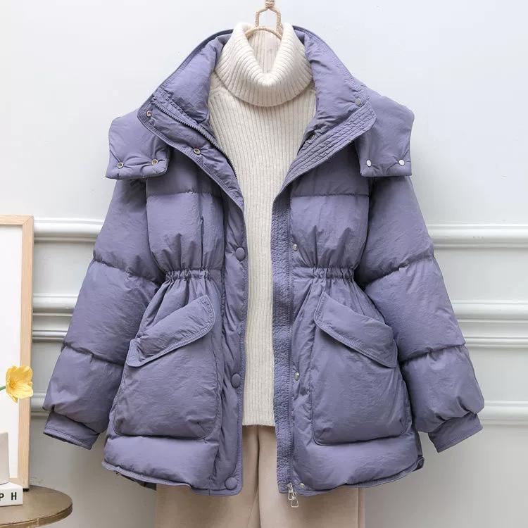 羽绒棉服女中长款2023年新款冬装韩版炸街收腰显瘦加厚外套