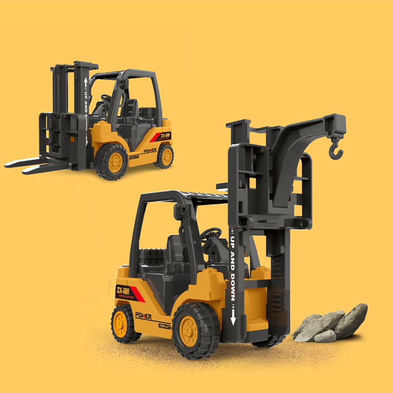 仿真惯性叉车吊车组合工程车滑行模型六一儿童宝宝男孩玩具车生日