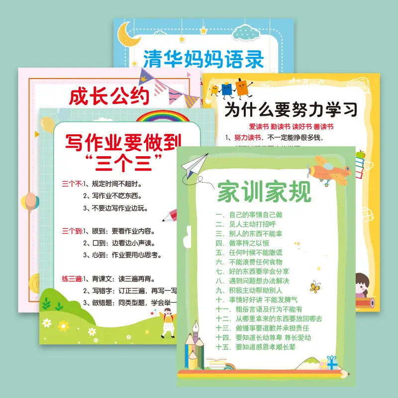 【孩子励志家训家规】龙年 家规家训挂图自律创意挂图孩子励志教育A