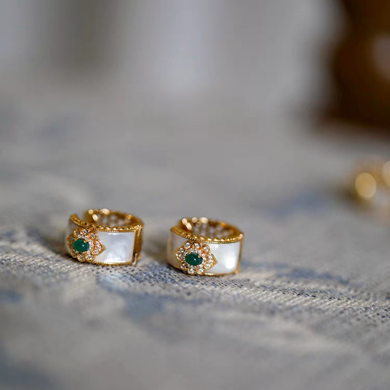 铜合金耳饰 高级感耳扣圆形设计百搭简约设计款耳钉7019