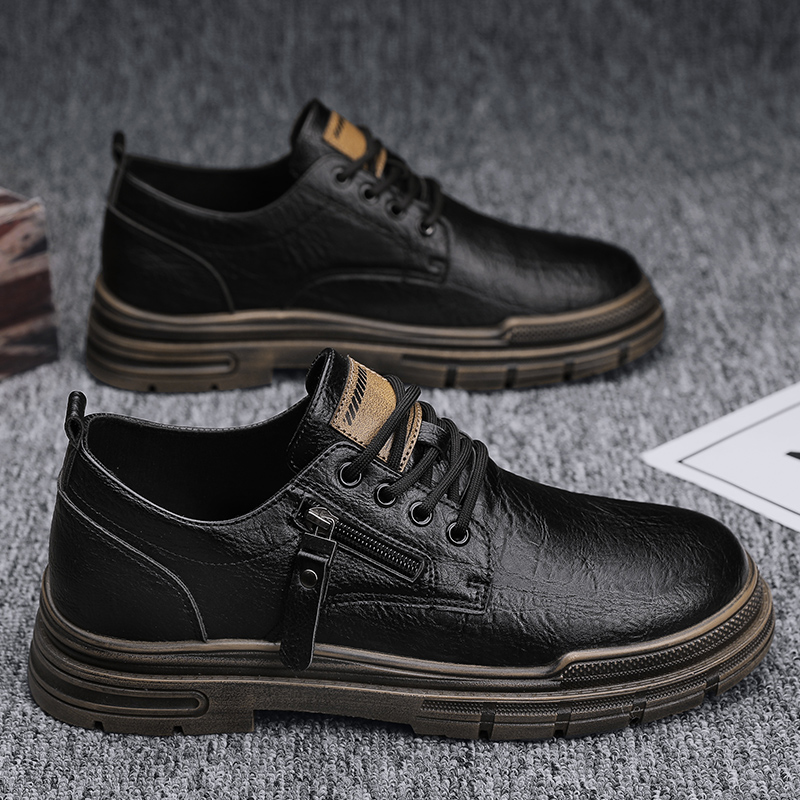 回力新男鞋2023秋冬季英伦商务正装休闲皮鞋厨师防水防滑工装鞋子