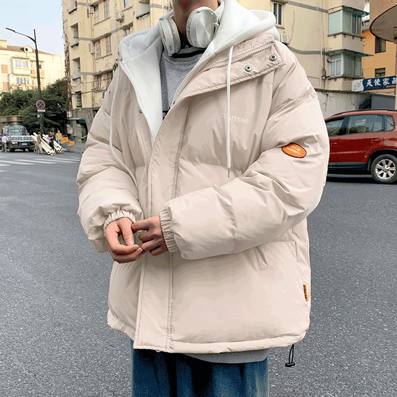 波司登假两件棉衣服男日系连帽羽绒服冬季加厚新款棉袄韩版棉服潮
