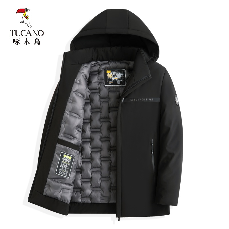 啄木鳥2023新款秋冬季男士保暖防寒棉袄大衣可脱卸休闲连帽外套