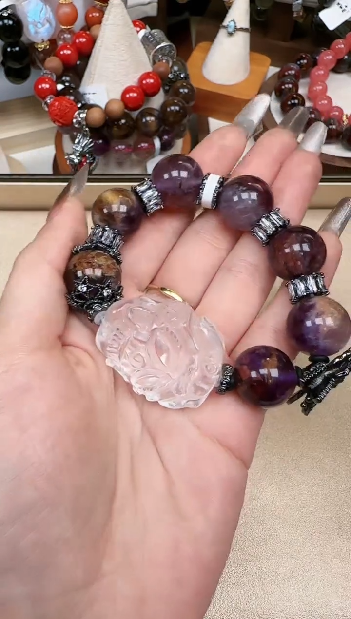 【闪购商品】琉璃DIYA1619 九尾 紫幽灵手串