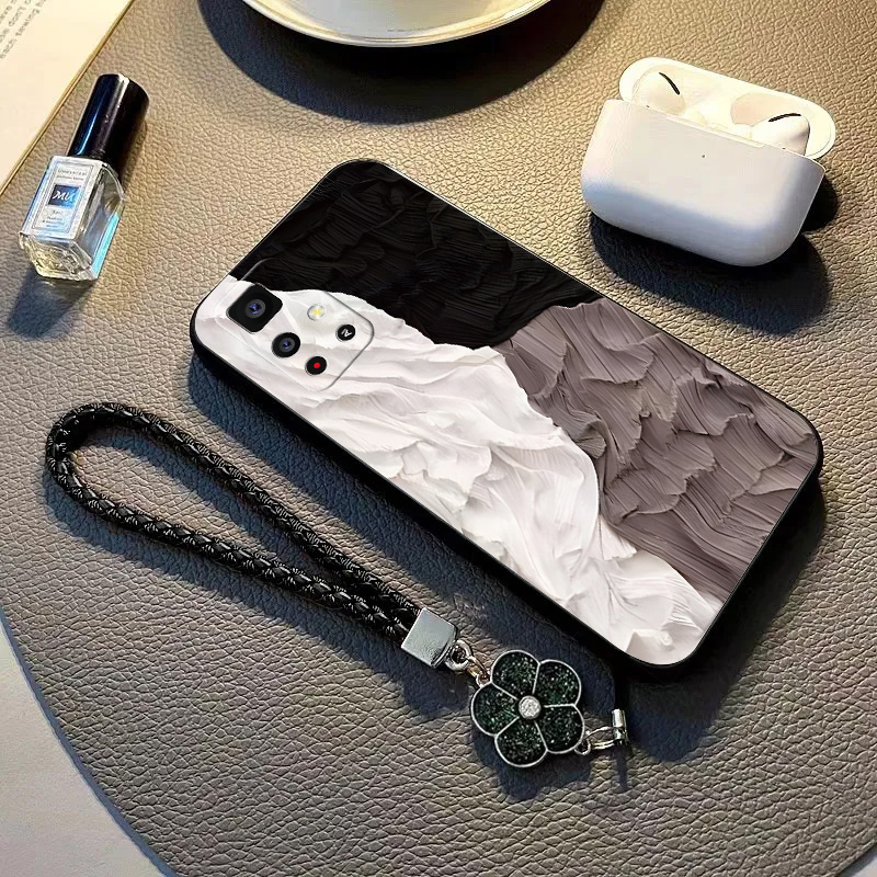 适用红米note11(5G)手机壳白黑波纹硅胶防摔新款超薄个性创意网红