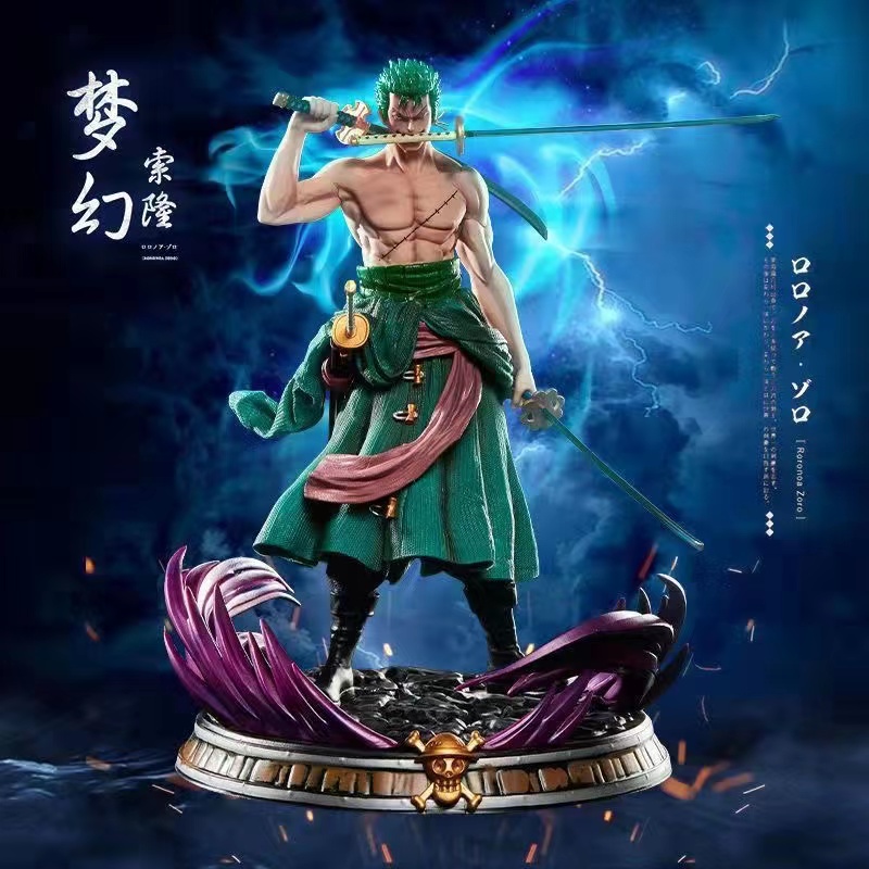 海贼王手办梦幻索隆GK雕像双头雕替换三刀流索隆雕像动漫模型摆件