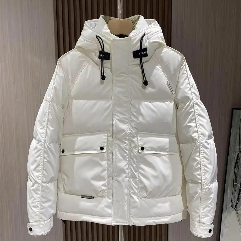 新款羽绒服冬季免洗滑料羽绒服男潮流三防加厚保暖上衣时尚帅气