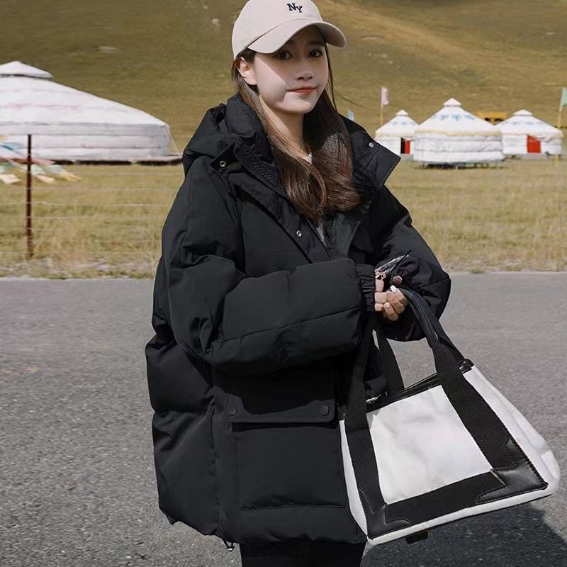 波司澄新款冬季面包服连帽加厚羽绒棉服时尚百搭纯色棉衣学生棉袄