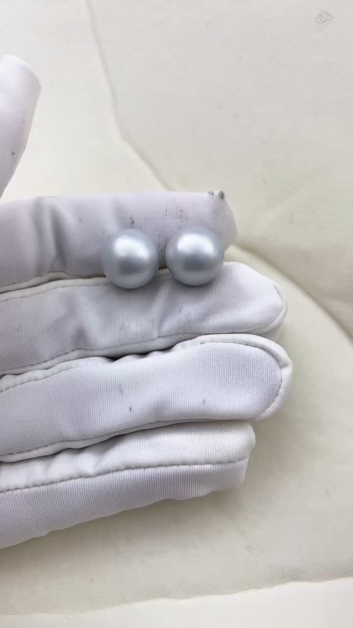 【闪购商品】海水珍珠耳饰18K金镶嵌澳白耳钉