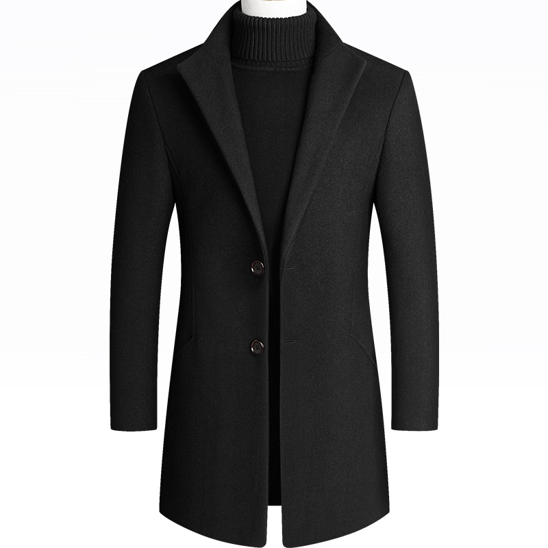 毛呢男秋冬季外套男2023新款呢大衣修身羊毛呢男装中长款呢子风衣