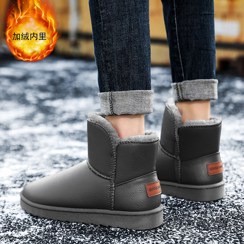 回力瑞2023男士冬天鞋高帮男士雪地靴亮面情侣鞋时尚休闲学生靴子