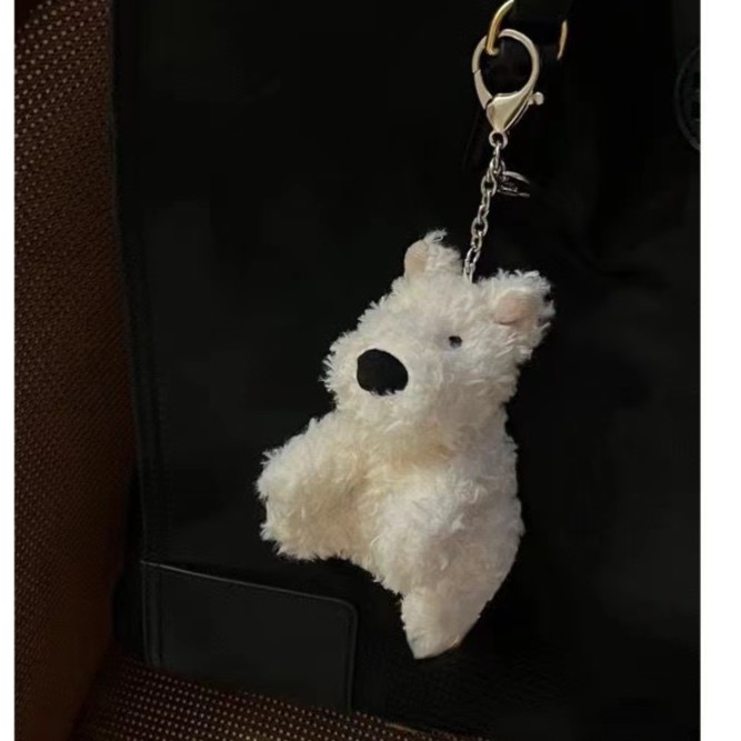 J家白色西高地狗狗毛绒包挂