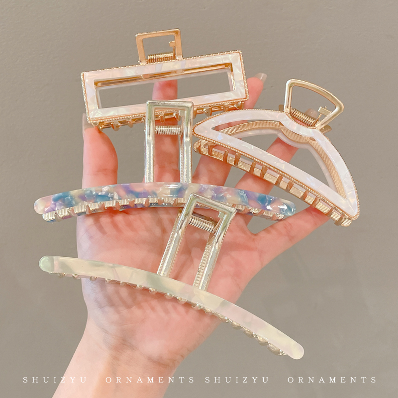 2023新款高级感后脑勺鲨鱼夹大号发夹头饰