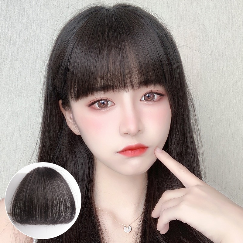 仿真发漫画刘海假发片女自然隐形前额假刘海日系带鬓角假发头帘夏