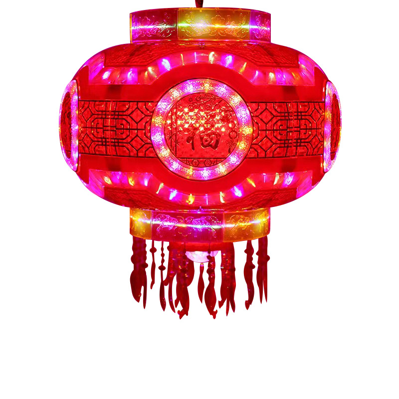 繁花似锦红福灯笼太阳能手提批发儿童手提灯笼龙年灯笼旋转灯笼